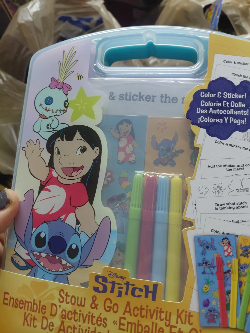Disney Lilo & Stitch Stow & Go Activity Kit - Blue/Pink